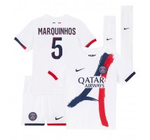 Paris Saint-Germain Marquinhos #5 Koszulka Wyjazdowa dzieci 2024-25 Krótki Rękaw (+ krótkie spodenki)